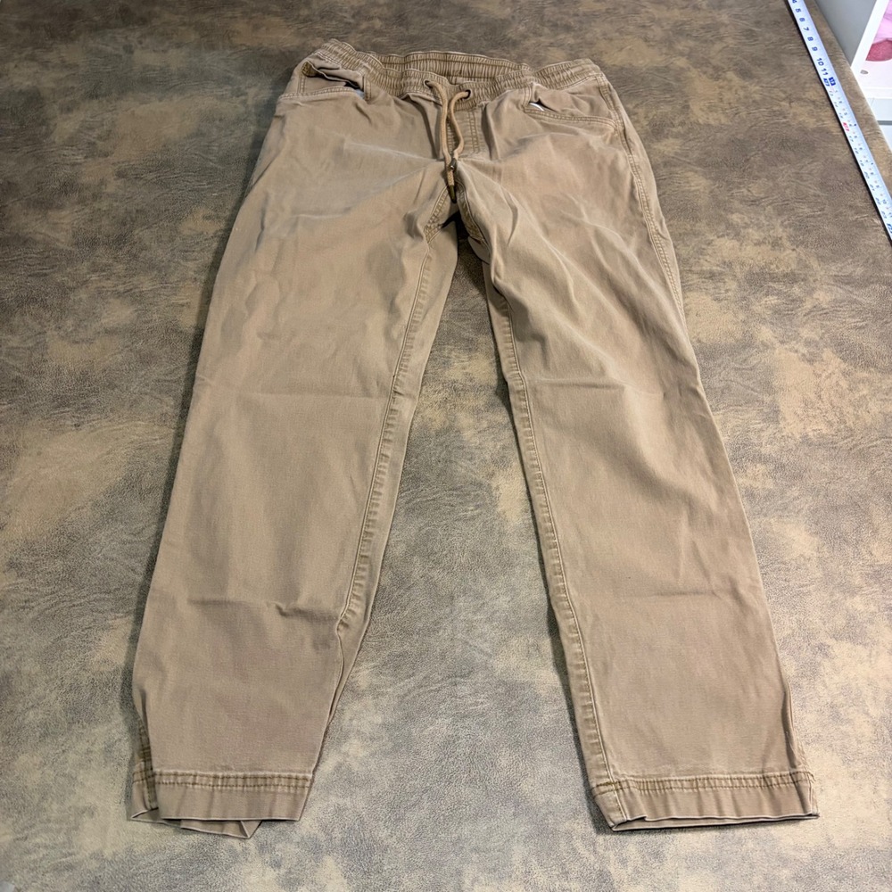 L.L.Bean BeanFlex Standard Fit Pants Mens 32 Tan Khaki Drawstring 515586